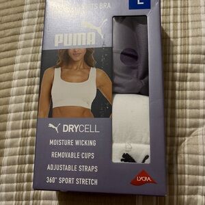 Puma Women’s Seamless Sports Bra 2 Pack Square Neck Size L New in Box